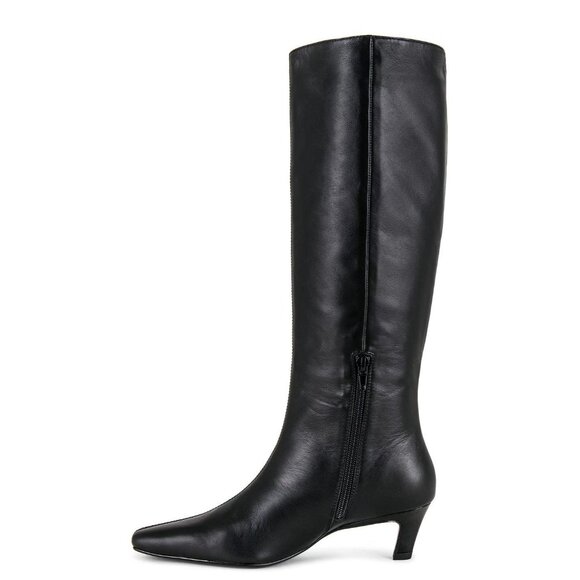 Tony Bianco Vixon Heeled Boot in Black 7 Womens Leather knee High - Picture 3 of 16